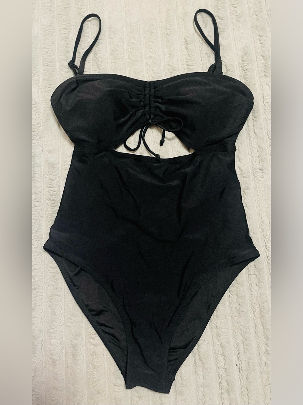 Old Navy Swim Ruched-Bodice Bandeau One-Piece Swimsuit, Size L